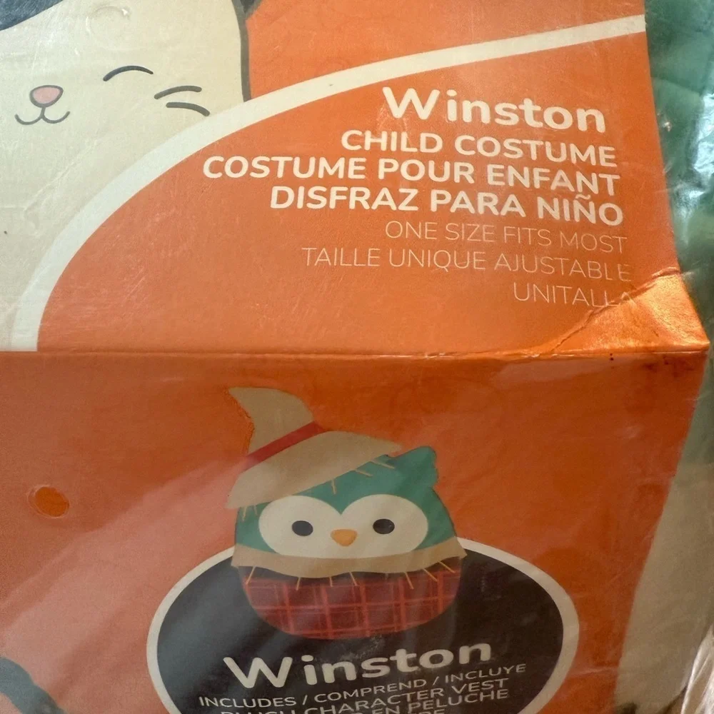 Squishmallows Winston Owl Kids Costume - Teal and Red